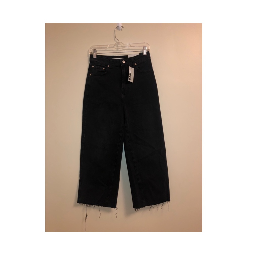 Flared, crop denim jeans